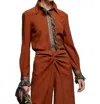 Silvia Tcherassi Canturipe High Waist Pant In Cacao In Multi