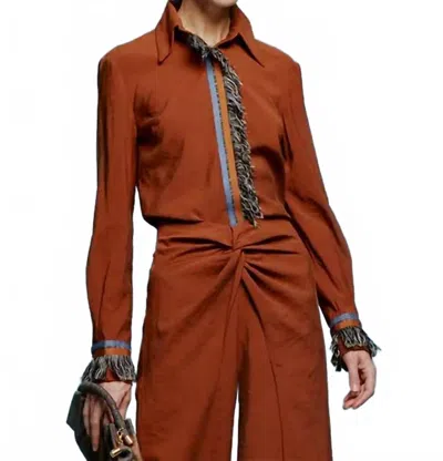 SILVIA TCHERASSI LIV LONG SLEEVE BLOUSE IN CACAO
