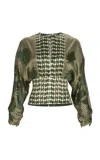 Silvia Tcherassi Lizzy Abstract Printed Silk Top In Multi