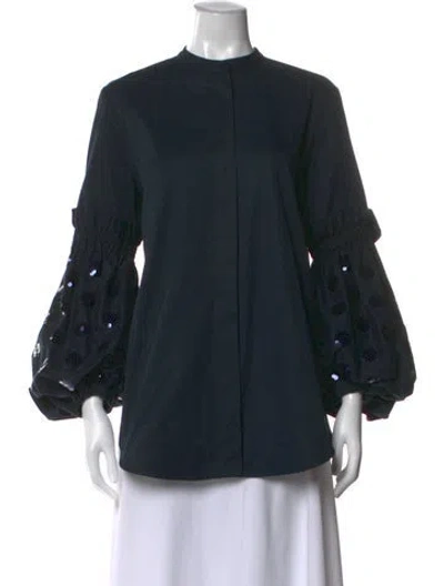 Pre-owned Silvia Tcherassi Long Sleeve Blouse In Blue