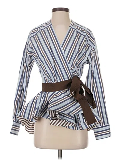 Pre-owned Silvia Tcherassi Long Sleeve Blouse In Blue