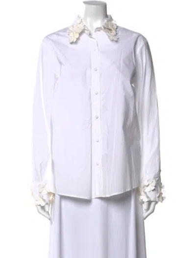 Pre-owned Silvia Tcherassi Long Sleeve Blouse W/ Tags In White