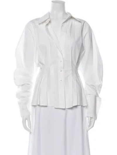 Pre-owned Silvia Tcherassi Long Sleeve Blouse W/ Tags In White