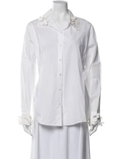 Pre-owned Silvia Tcherassi Long Sleeve Blouse In White