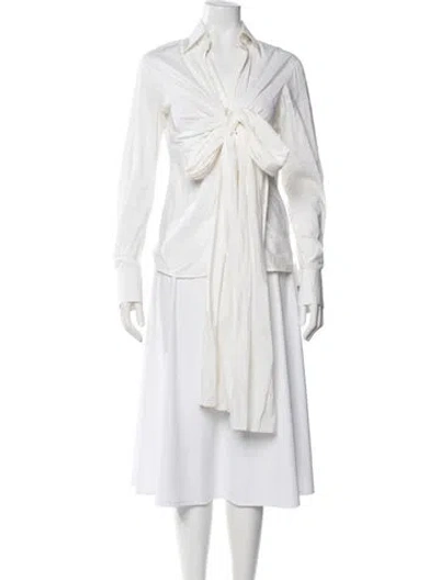 Pre-owned Silvia Tcherassi Long Sleeve Blouse In White