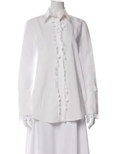 Pre-owned Silvia Tcherassi Long Sleeve Blouse In White