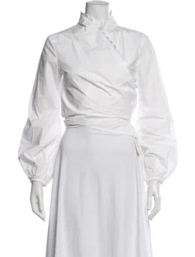 Pre-owned Silvia Tcherassi Long Sleeve Blouse In White