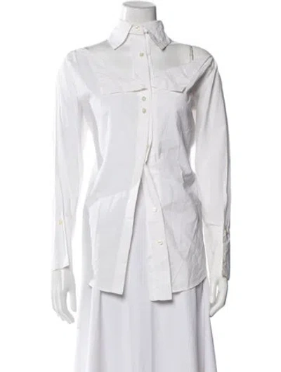 Pre-owned Silvia Tcherassi Long Sleeve Button-up Top In White