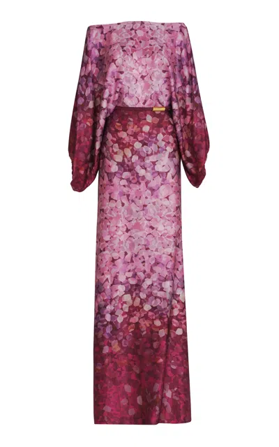 Silvia Tcherassi Lorella Off-the-shoulder Floral Dress In Purple