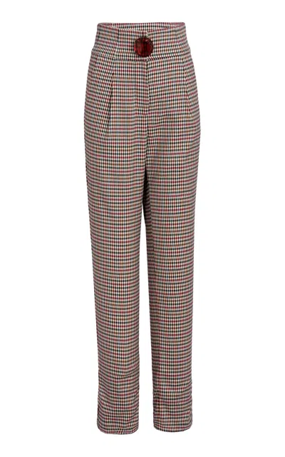 Silvia Tcherassi Luca Straight Leg Pants In Plaid