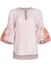 Silvia Tcherassi Gestreifte Lucaya Bluse In Weiss
