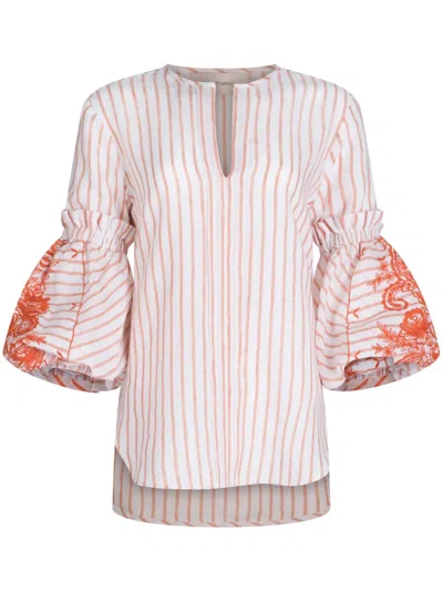 Silvia Tcherassi Gestreifte Lucaya Bluse In Weiss