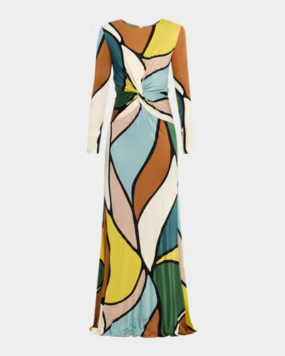 Silvia Tcherassi Lucian Abstract-print Twisted Maxi Dress In Multi