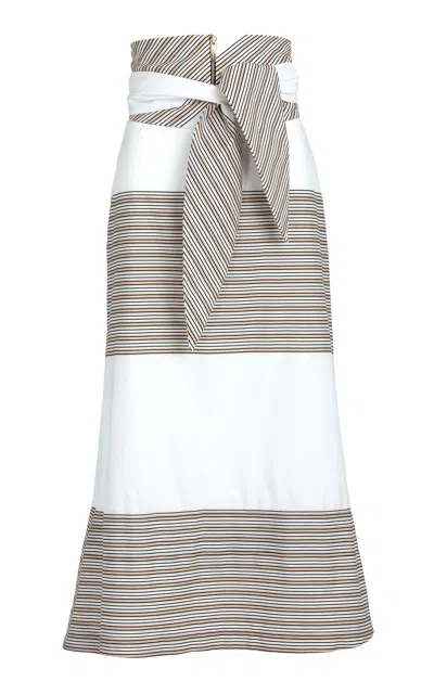 Silvia Tcherassi Lyla Cotton Maxi Skirt In Stripe