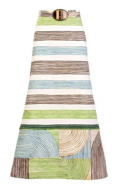 Silvia Tcherassi Lyla Cotton Midi Skirt In Green