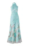 Silvia Tcherassi Mab Appliquéd Maxi Dress In Turquoise