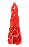 Silvia Tcherassi Mab Sheer Halter Dress In Orange