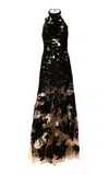 Silvia Tcherassi Mab Sheer Halter Dress In Black