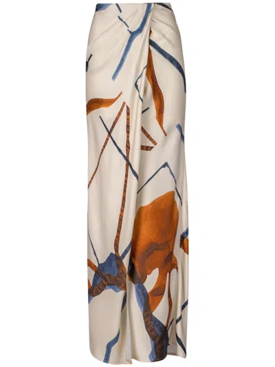 Silvia Tcherassi Manuela Maxi Skirt In Neutrals
