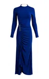 Silvia Tcherassi Mara Ruched Maxi Dress In Blue