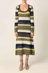 Silvia Tcherassi Marcelina Midi Dress In Green/multi In Multi