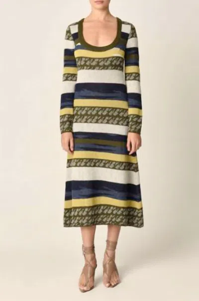 Silvia Tcherassi Marcelina Midi Dress In Green/multi