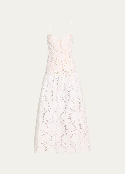 Silvia Tcherassi Margie Strapless Cotton-blend Maxi Dress In White