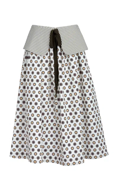 Silvia Tcherassi Maximi Cotton Maxi Skirt In Olive