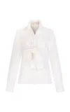 Silvia Tcherassi Mercury Knot-detailed Linen Shirt In White