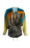 Silvia Tcherassi Merida Corded Crepe Top In Multi