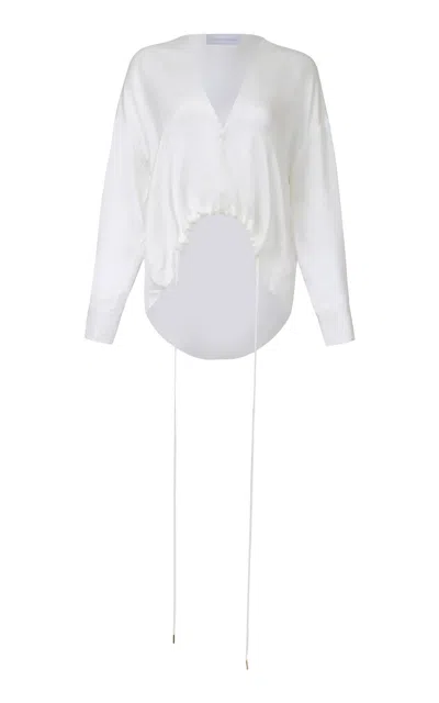 Silvia Tcherassi Merida Cupro Blouse In White