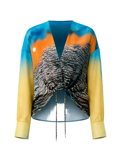 Silvia Tcherassi Merida Drawstring Blouse In Multi