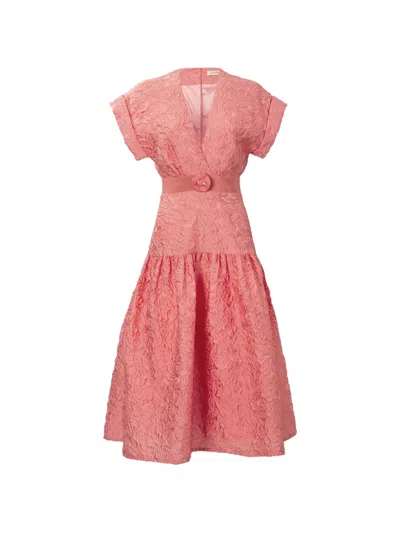 Silvia Tcherassi Metaponto V-neck Dress In Pink