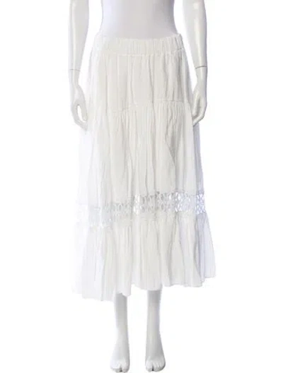 Pre-owned Silvia Tcherassi Midi Length Skirt In White