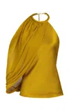 Silvia Tcherassi Milka Silk-blend Top In Yellow