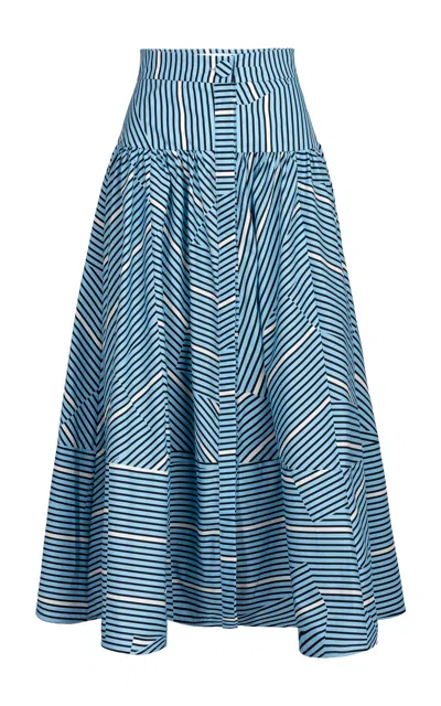 Silvia Tcherassi Milva Cotton Maxi Skirt In Stripe