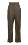 Silvia Tcherassi Moad Cropped Trousers In Brown