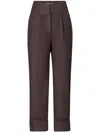 Silvia Tcherassi Moad Cropped Trousers In Brown
