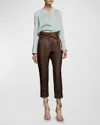 SILVIA TCHERASSI MOAD FAUX LEATHER STRAIGHT-LEG CROP PANTS