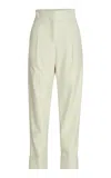 Silvia Tcherassi Moad High-waisted Crepe Cropped Pants In Off-white