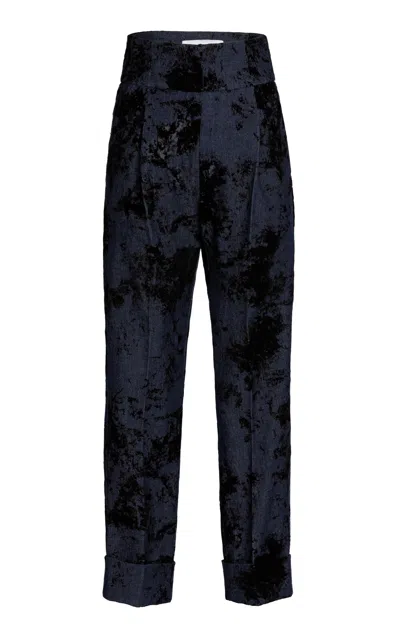 Silvia Tcherassi Moad Jacquard Trousers In Blue