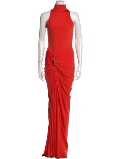 Pre-owned Silvia Tcherassi Mock Neck Long Dress W/ Tags In Orange
