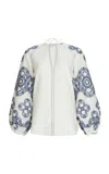 Silvia Tcherassi Molveno Linen-cotton Top In Multi