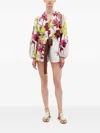 Silvia Tcherassi Molveno Long Sleeve Linen Blouse In Botanical Multi