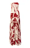 Silvia Tcherassi Muriel Strapless Dress In Red