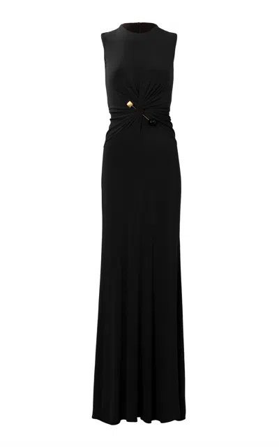 Silvia Tcherassi Nala Gathered Maxi Dress In Black