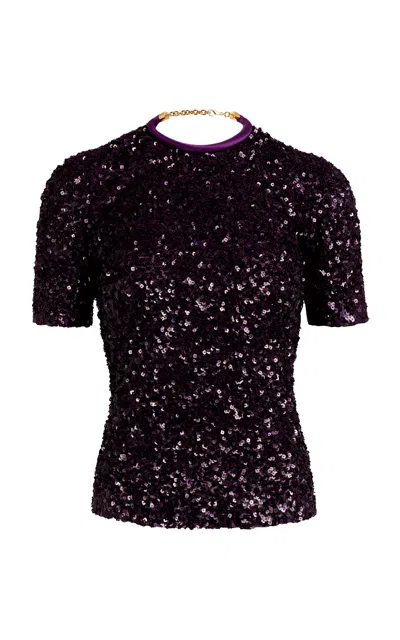Silvia Tcherassi Napoles Sequined Top In Purple