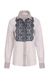 Silvia Tcherassi Naroa Embellished Cotton Shirt In Stripe
