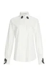 Silvia Tcherassi Naroa Embellished Cotton Shirt In White