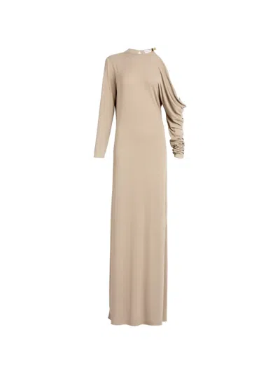 Silvia Tcherassi Natalia Cut-out-detail Maxi Dress In Neutral